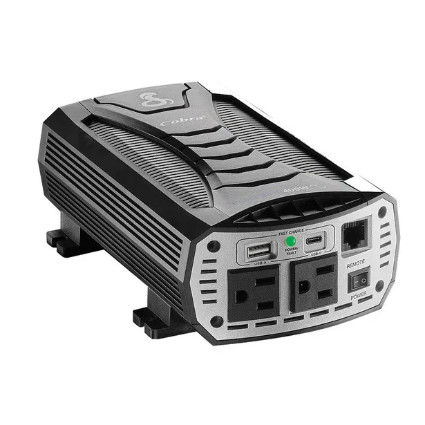 CPI400PSW – COBRA Power Inverter, Inverts 10 - 15 Volt DC to 115 Volt AC 400 Continuous/ 800 Peak Watts 90 Percent Ef...